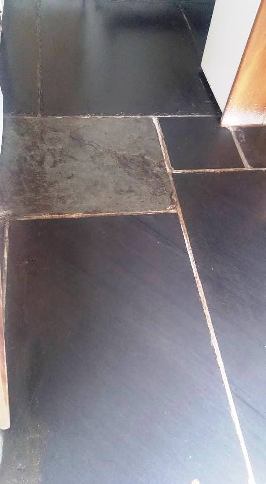 Slate Flagstones After Cleaning in Dawlish
