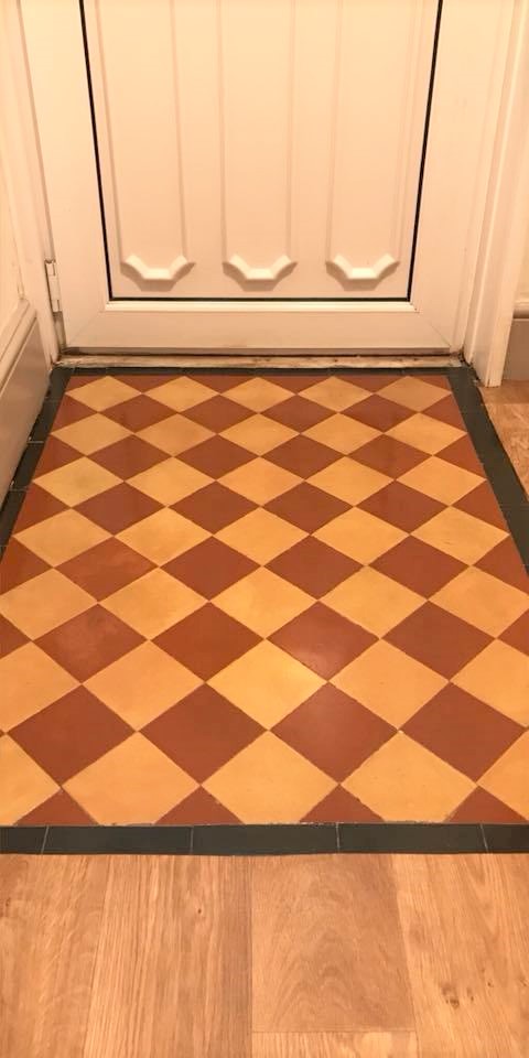 Small Victorian Tiled Hallway Entrance Exeter After Cleaning