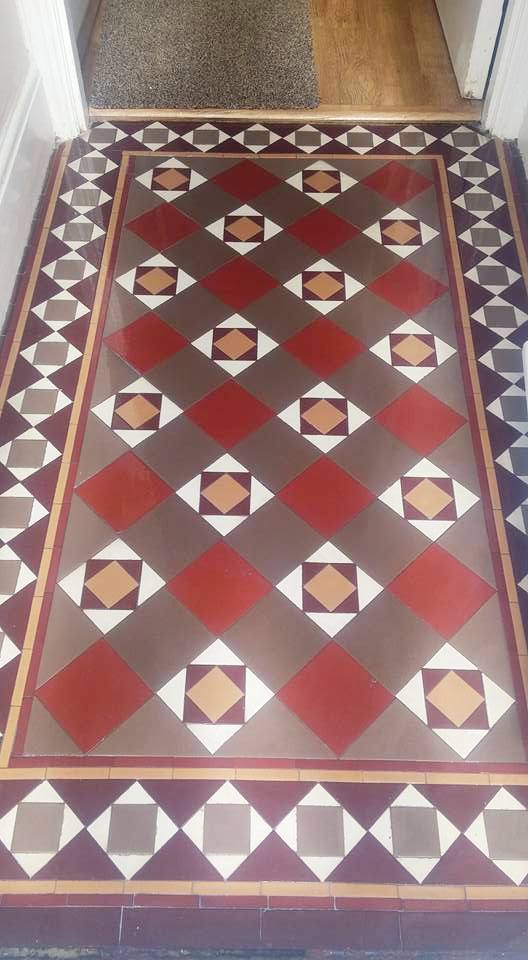 Small Victorian Tiled Vestibule Exmouth After Cleaning