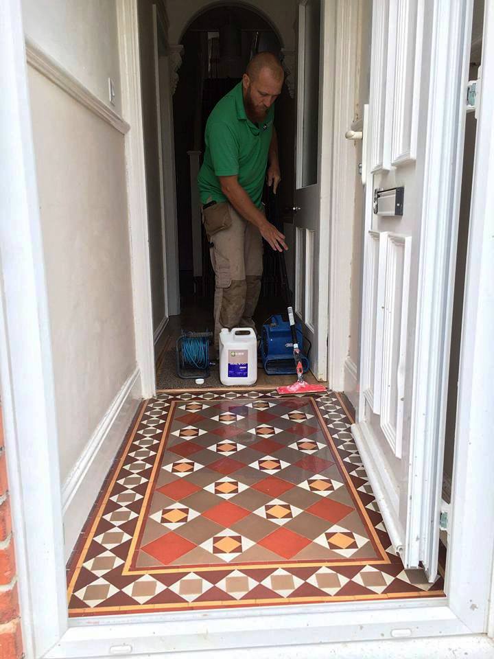 Small Victorian Tiled Vestibule Exmouth During Sealing