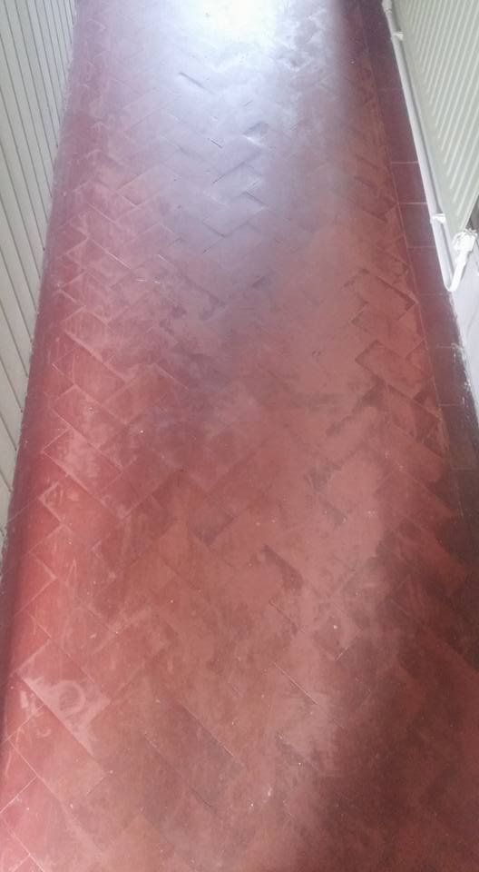 Edwardian Hallway Tiles Herringbone Pattern Colyton Before