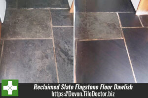 Old Reclaimed Slate Flagstone Floor Rejuvenated in Dawlish