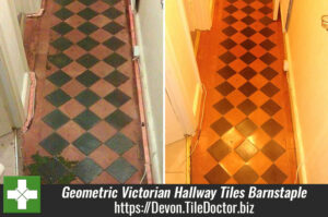 Restoring Neglected Geometric Victorian Hallway Tiles in Barnstaple