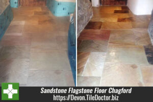 Flood Damaged Sandstone Flagstone Floor Renovated in Chagford