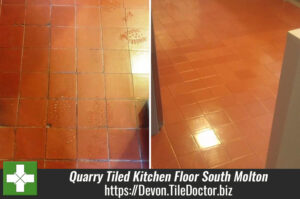 Quarry Tiled Kitchen Floor Deep Cleaned in South Molton Georgian Townhouse