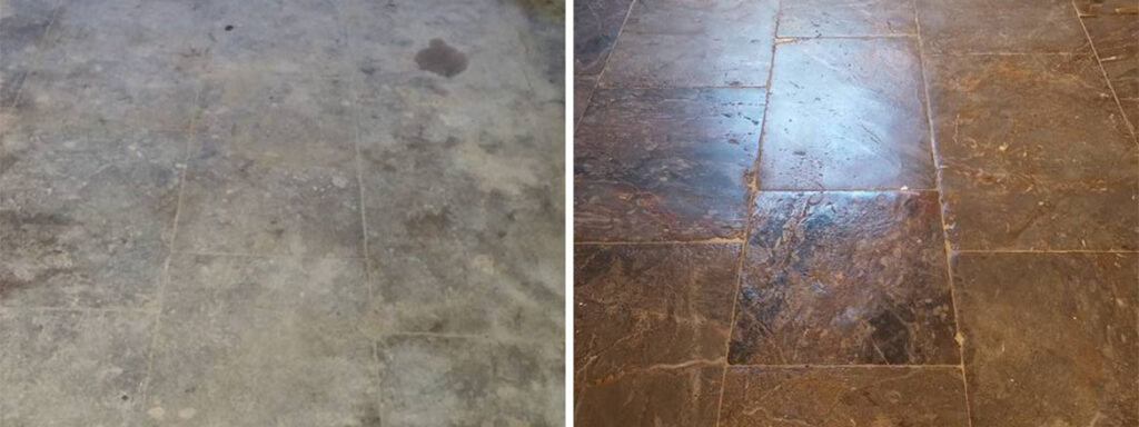 Plymouth Limestone Floor Plymouth Before and After Restoration