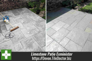 Damaged Limestone Hallway Patio Fully Restored in Exminister