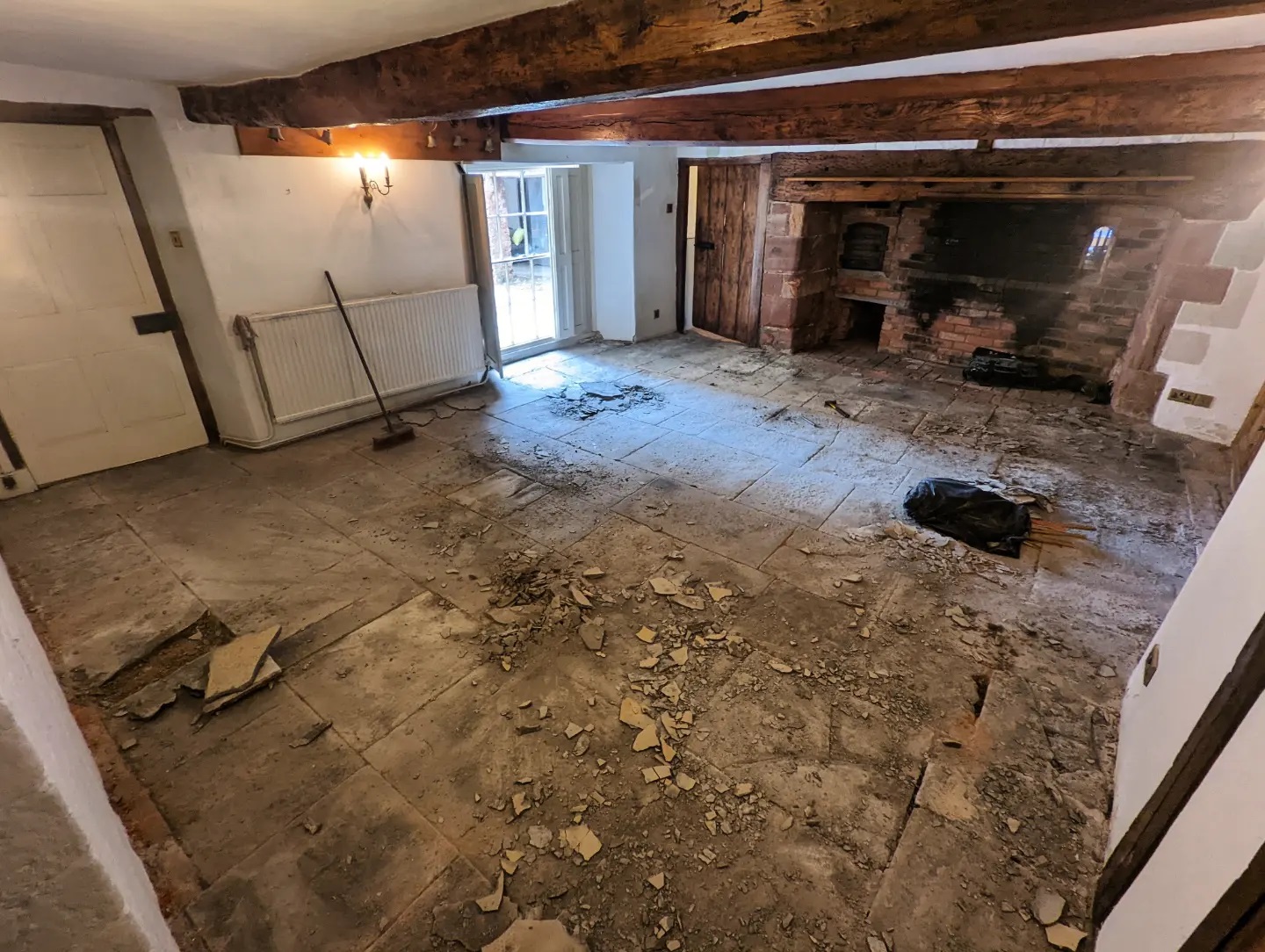 Blue Lias Limestone Floor Before Restoration Tiverton