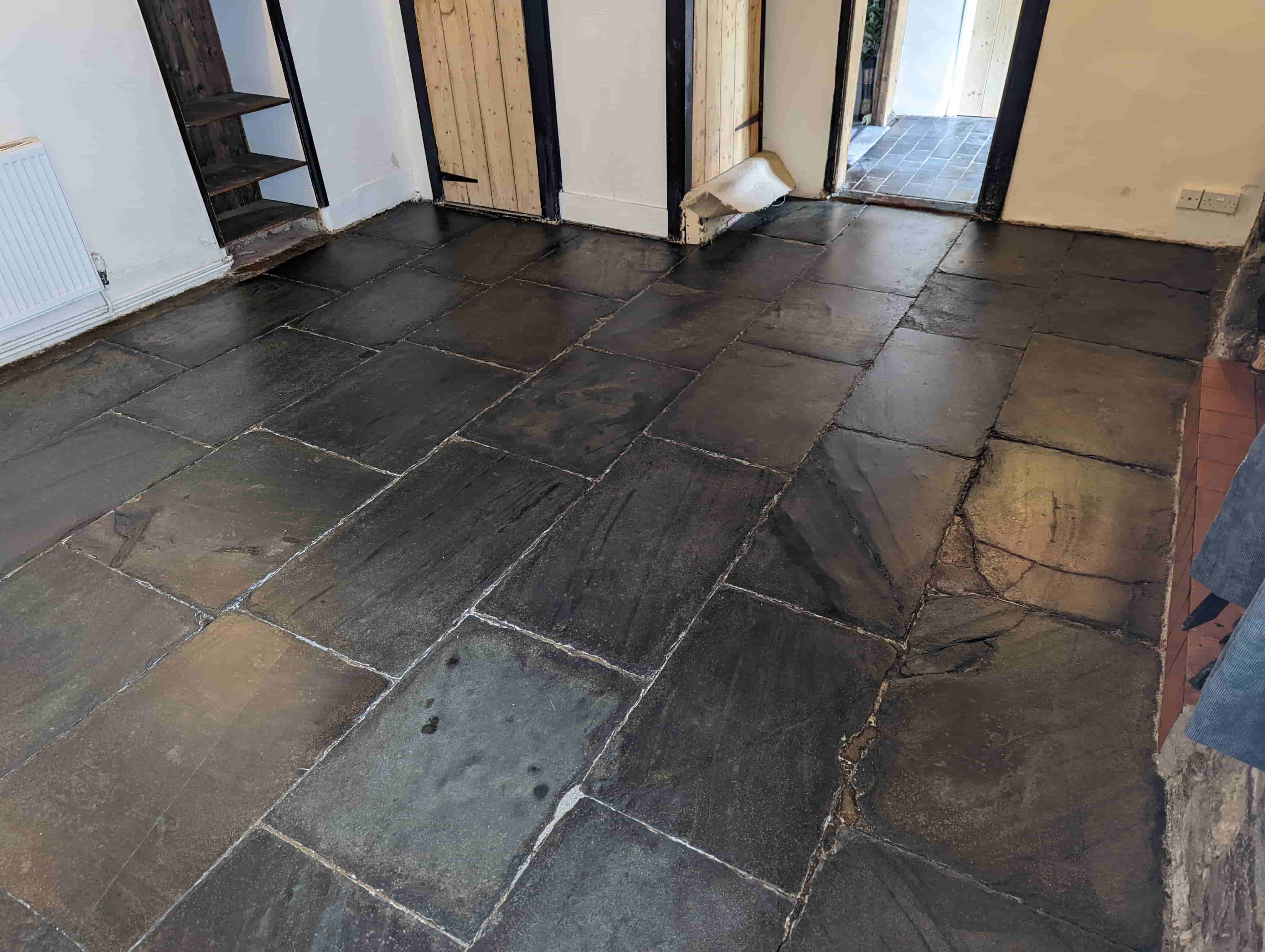 Slate Flagstone Floor After Restoration Bideford