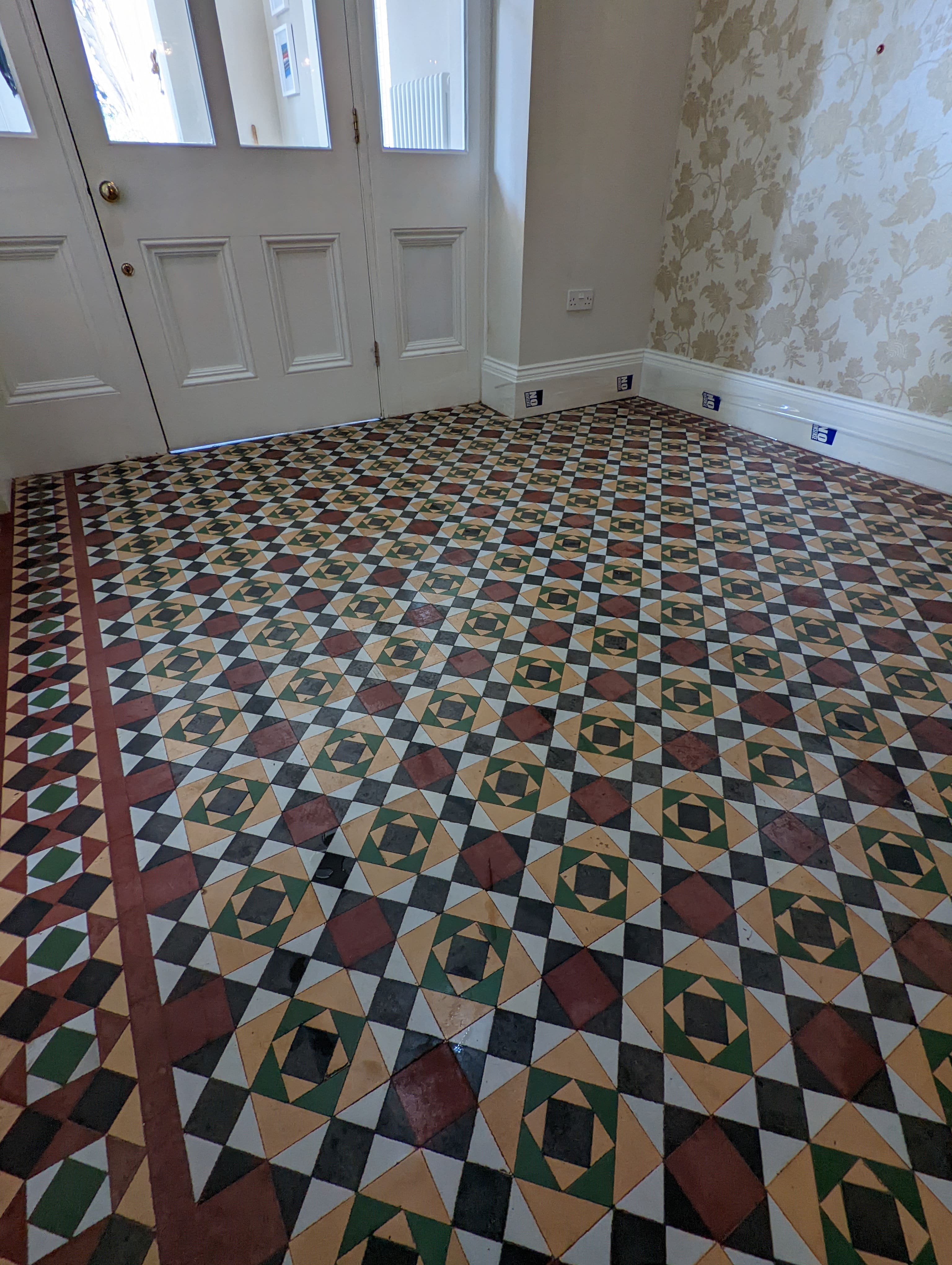 Victorian Tiled Hallway Exmouth Before Cleaning